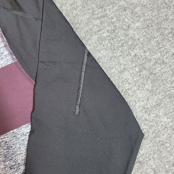 Lululemon Surge Warm Crew Mens Size L Bold Stripe Black Cherry Heathered Navy - Picture 4 of 10